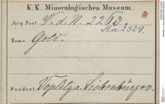 Etiketten zu Gold (NHMW-MIN-Aa2529)